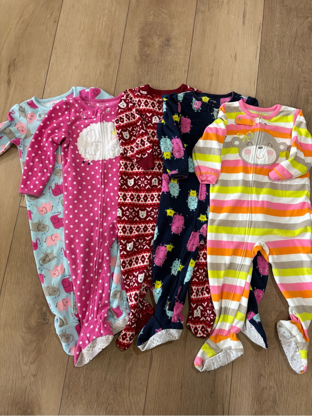 2T/24m Girls Footed Pajama Bundle